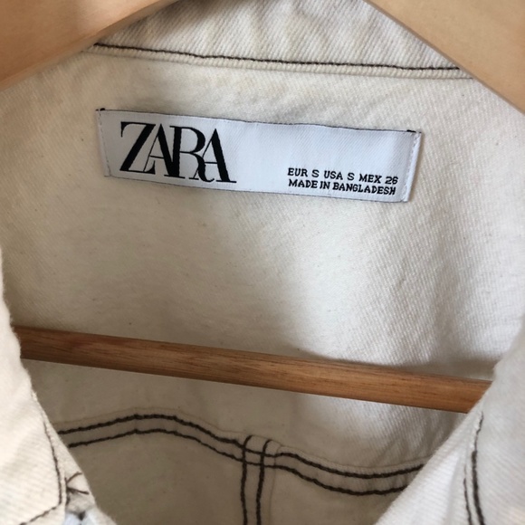 Zara ivory cropped denim jacket - Picture 4 of 7